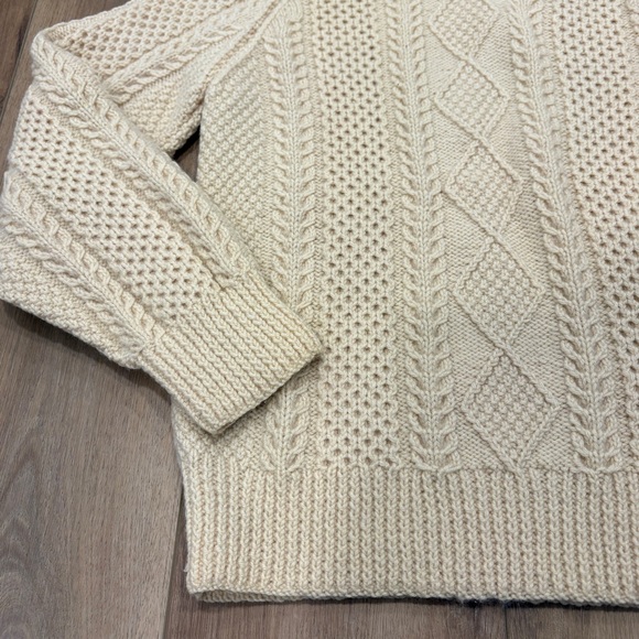 VTG! 🌟STANDUN🌟 WOOL FISHERMAN CABLE KNIT SWEATER MADE IN IRELAND HARRODS SZ S - Picture 4 of 6